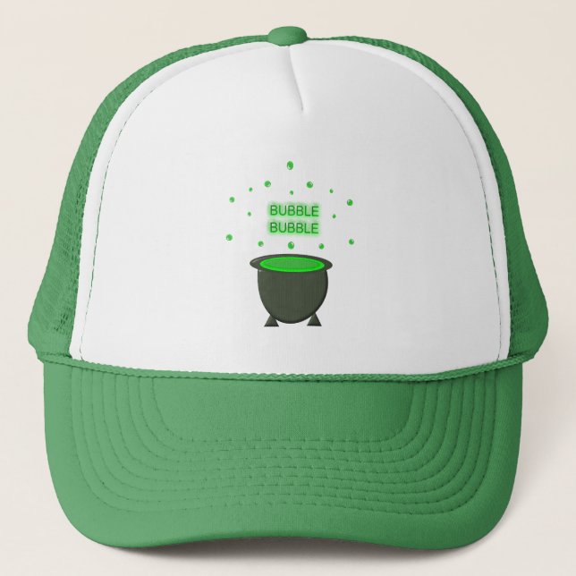 Gorra De Camionero Cauldron y Bubbling Green Brew Halloween (Anverso)
