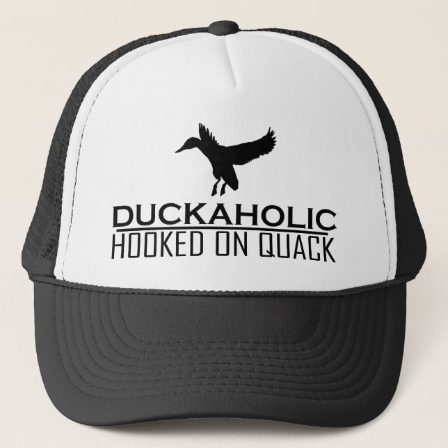 Gorra De Camionero Caza divertida de pato Duckaholic (Anverso)
