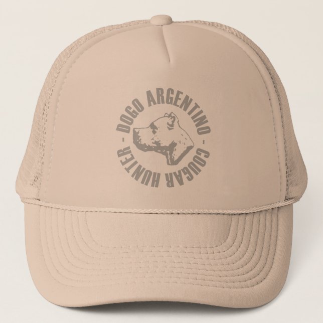 Gorra De Camionero cazador del puma del argentino del dogo (Anverso)