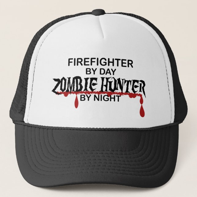 Gorra De Camionero Cazador del zombi del bombero (Anverso)