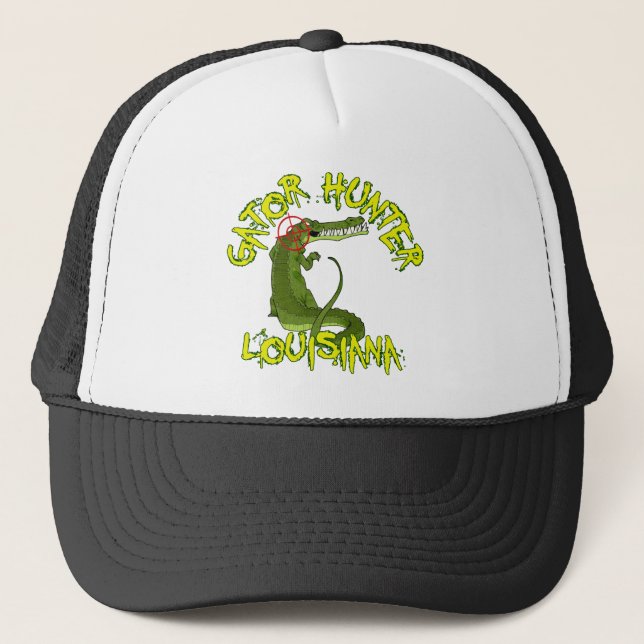 Gorra De Camionero Cazador Luisiana del cocodrilo (Anverso)