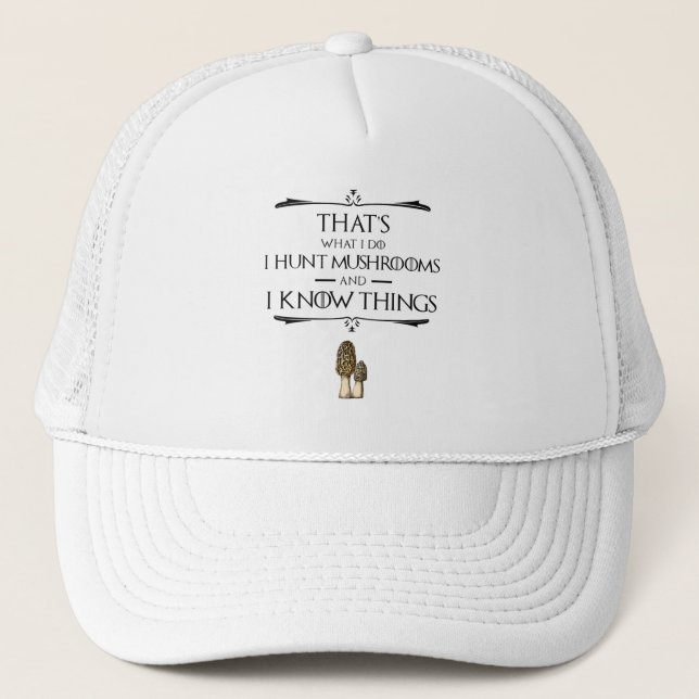 Gorra De Camionero Cazo champiñones y sé cosas (Anverso)