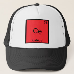 Gorra De Camionero Ce - Celsius Camiseta Divertida Símbolo Elemento Q