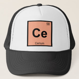 Gorra De Camionero Ce - Química del Cerio Símbolo de la Tabla Periódi