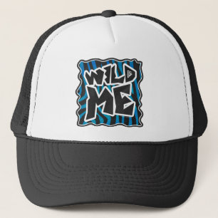 Gorra De Camionero Cebra salvaje negra y azul