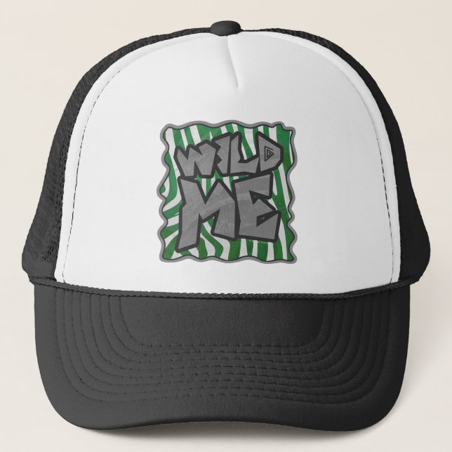 Gorra De Camionero Cebra salvaje verde y blanco (Anverso)