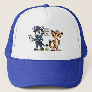 Gorra De Camionero cebra y guepardo policías lindos