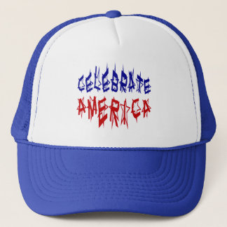 Gorra De Camionero Celebra el tipo de letra de bandera de Estados Uni