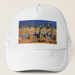 Gorra De Camionero "Celebra tus franjas únicas" Arte de cebra