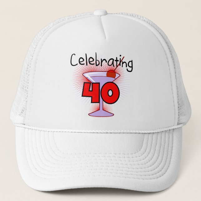 Gorra De Camionero Celebración de 40 camisetas y regalos (Anverso)