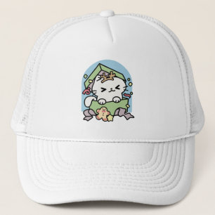 Gorra De Camionero Celebración de los navidades con un gato moro