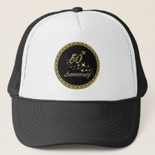 Gorra De Camionero Celebración del 50° aniversario del oro y el neg