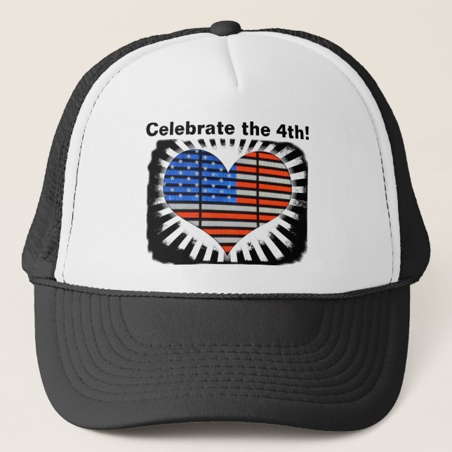 Gorra De Camionero Celebrar la cuarta bandera estadounidense (Anverso)