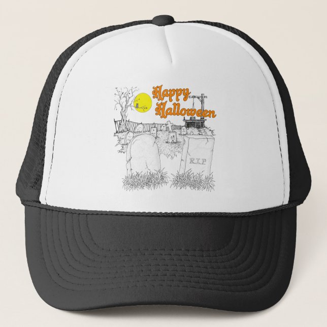 Gorra De Camionero cementerio de halloween (Anverso)