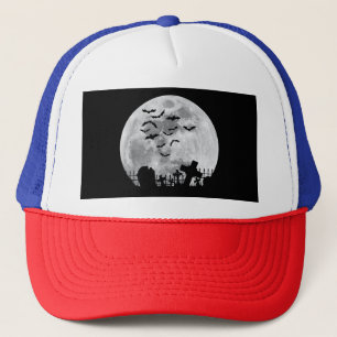Gorra De Camionero Cementerio de la Luna Llena de Halloween Graveyard