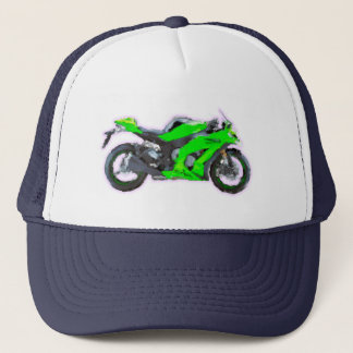 Gorra De Camionero Cepillo pintado a mano del arte de Kawasaki Ninja