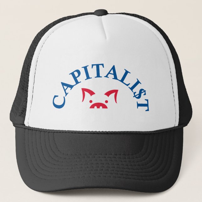 Gorra De Camionero Cerdo capitalista con $ (Anverso)
