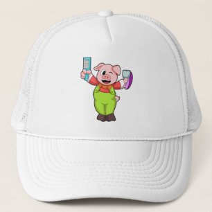 Gorra De Camionero Cerdo con tijeras y Razor