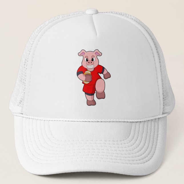 Gorra De Camionero Cerdo en deportes de fútbol (Anverso)