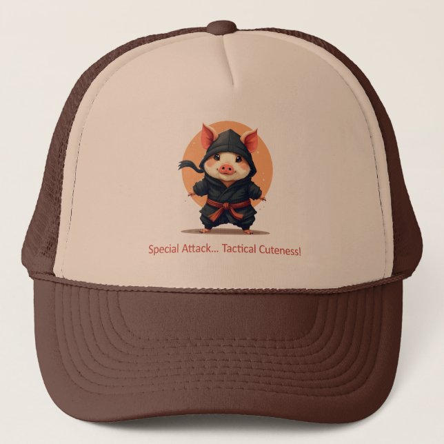 Gorra De Camionero Cerdo Ninja (Anverso)