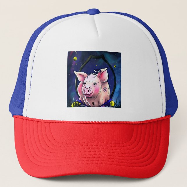 Gorra De Camionero Cerdo rosa (Anverso)