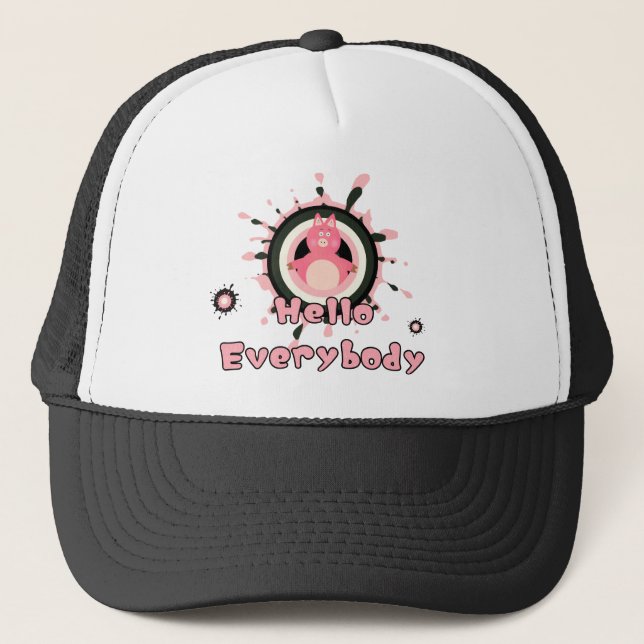 Gorra De Camionero Cerdo rosa gracioso (Anverso)