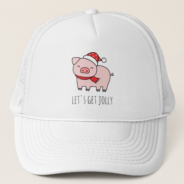 Gorra De Camionero Cerdo rosa lindo vamos a conseguir Navidades Minim (Anverso)