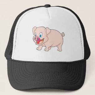 Gorra De Camionero Cerdo rosado feliz lindo del cerdo