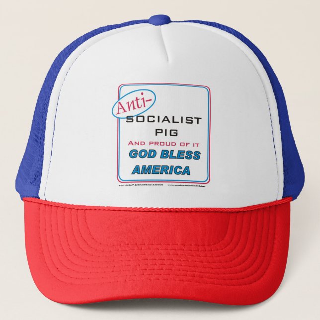 Gorra De Camionero Cerdo socialista anti (Anverso)