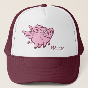 Gorra De Camionero Cerdo volador de nombre personalizado