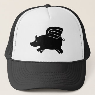 Gorra De Camionero Cerdo volador - Negro