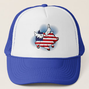 Gorra De Camionero Cerdo volador patriótico