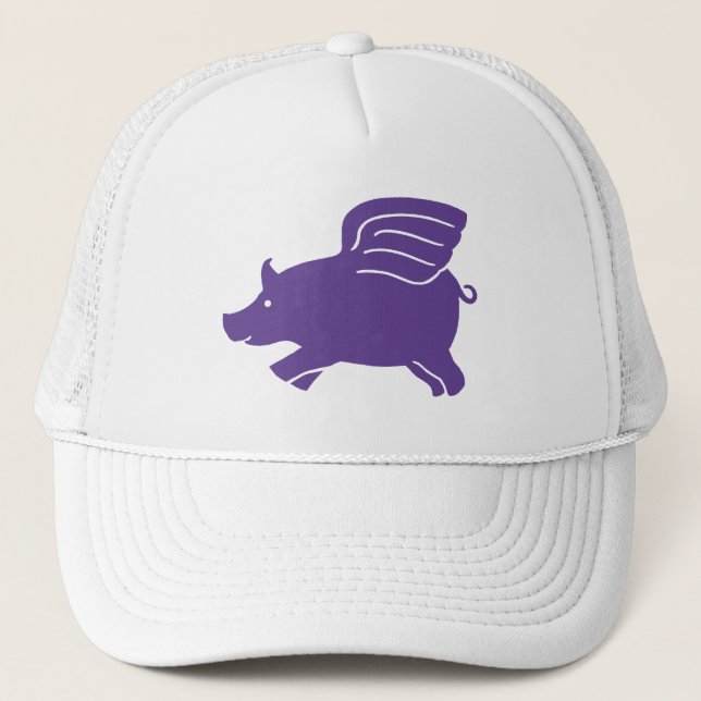 Gorra De Camionero Cerdo volador - Púrpura (Anverso)