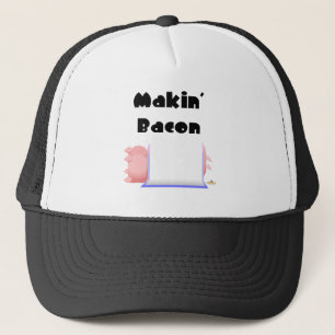 Gorra De Camionero Cerdos duermes Blue Pink Blanket Makin' Bacon