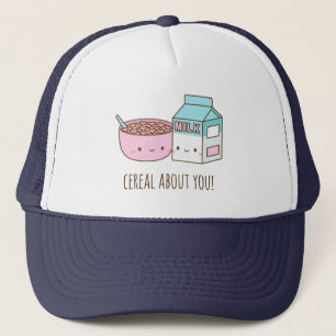 Gorra De Camionero Cereal lindo sobre usted Doodle para ella
