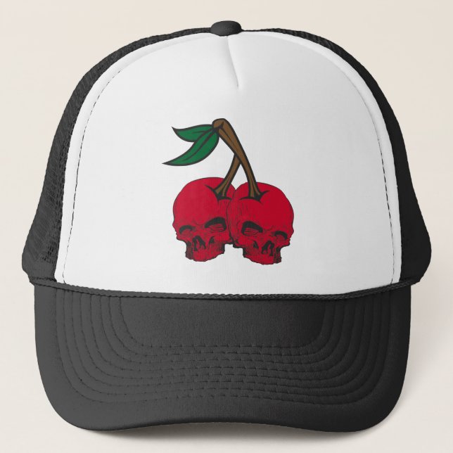 Gorra De Camionero Cerezas del cráneo (Anverso)