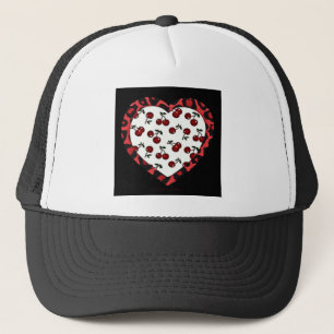 Gorra De Camionero Cerezas RAB Corazón de Estampado de Leopardo Rocka