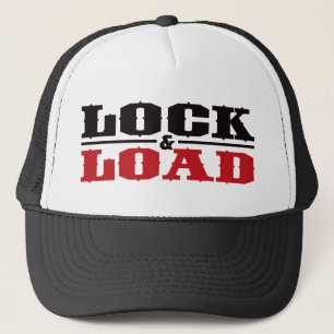 Gorra De Camionero Cerradura y carga - negro y rojo