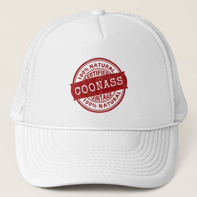 Gorra De Camionero Certificado, Coonass, Luisiana, Cajun, criollo, (Anverso)