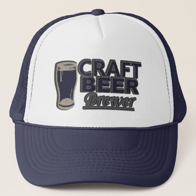 Gorra De Camionero Cerveza de nata con molestias azul (Anverso)