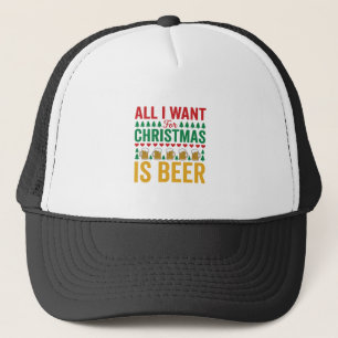 Gorra De Camionero Cerveza de Navidad Diseño Divertido de Bebida de F