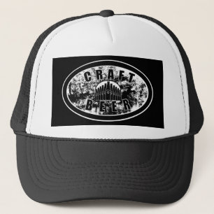 Gorra De Camionero Cerveza del arte - negro y blanco
