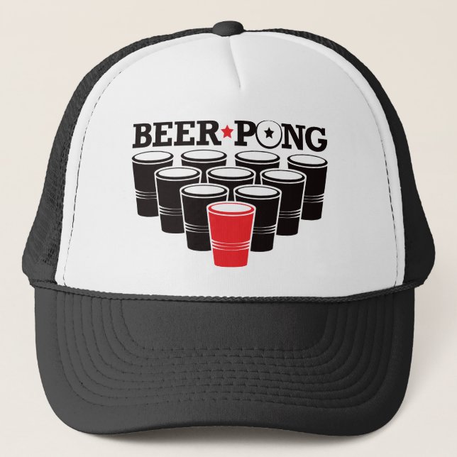 Gorra De Camionero Cerveza Pong básico - rojo (Anverso)