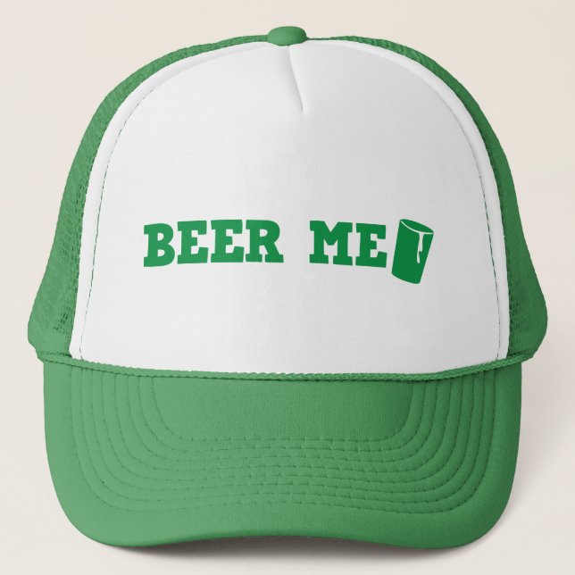 Gorra De Camionero CERVEZA YO diseño del verde del día del St (Anverso)