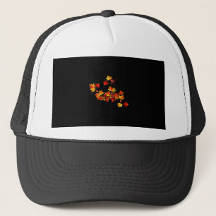 Gorra De Camionero Cesta de hojas de otoño coloridas