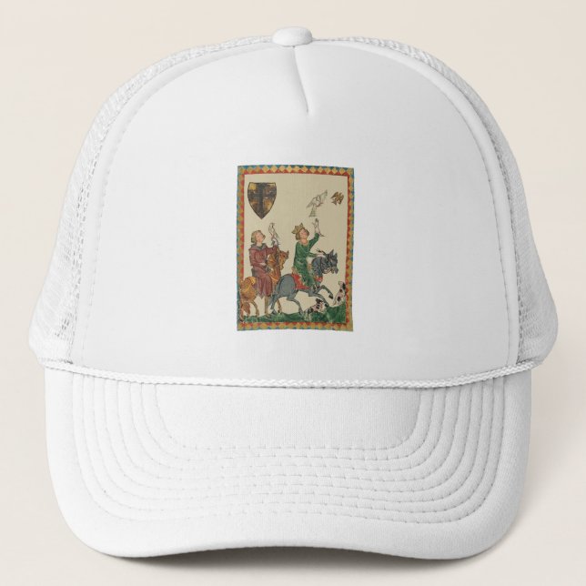 Gorra De Camionero Cetrería, Códice Manesse del siglo XIV (Anverso)