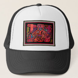 Gorra De Camionero Chaman Tribal Indio Cuna Con Hinchas
