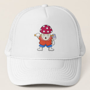 Gorra De Camionero champiñón como granjero con hacha