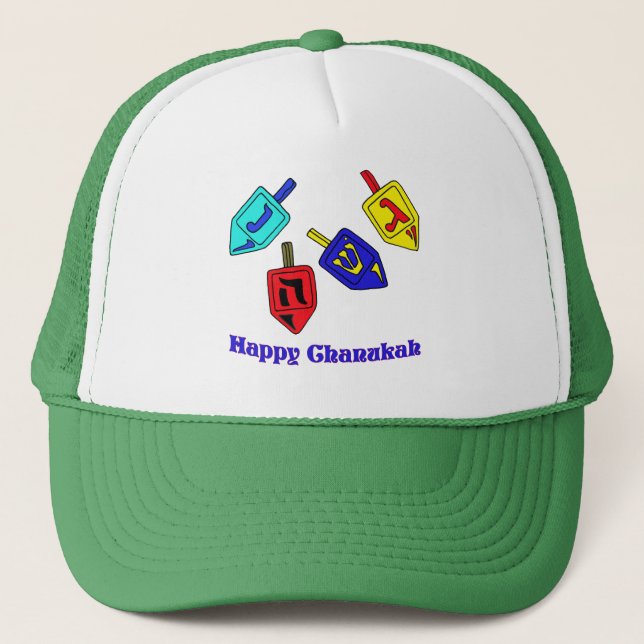Gorra De Camionero Chanukah Dreidels (Anverso)