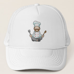 Gorra De Camionero Chef con delantal de cocina en yoga